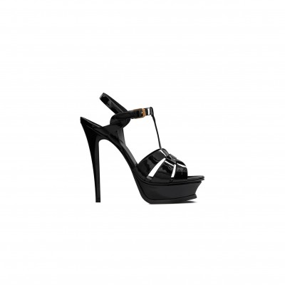 YSL TRIBUTE PLATFORM SANDALS IN PATENT LEATHER 315487AAAOW1000